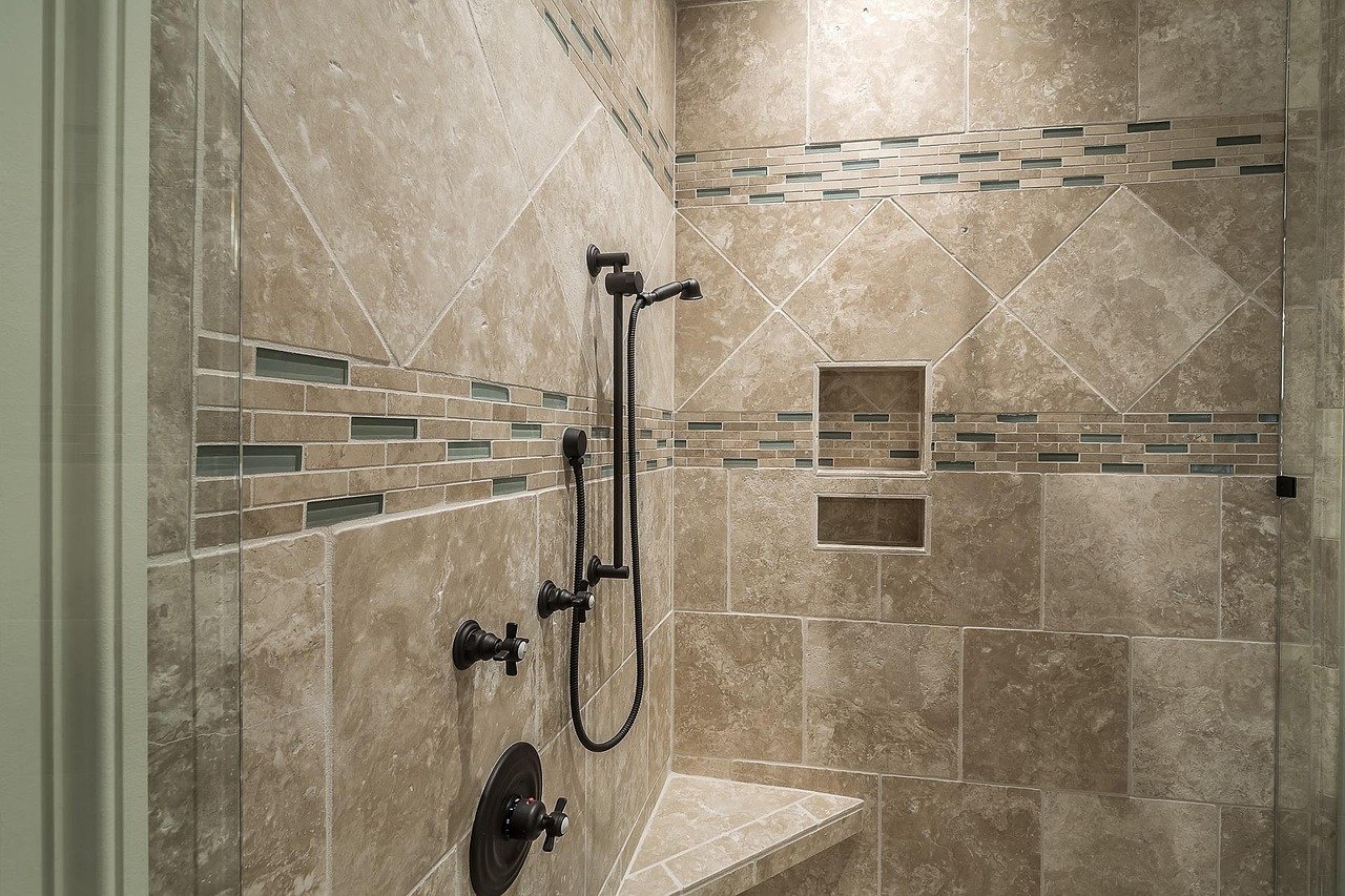 Completed shower installation pictured in the A Plus Plumbing project gallery